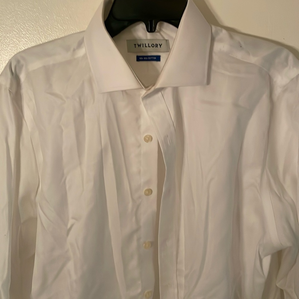 Twillory dress shirt tailored fit white 17 34/35